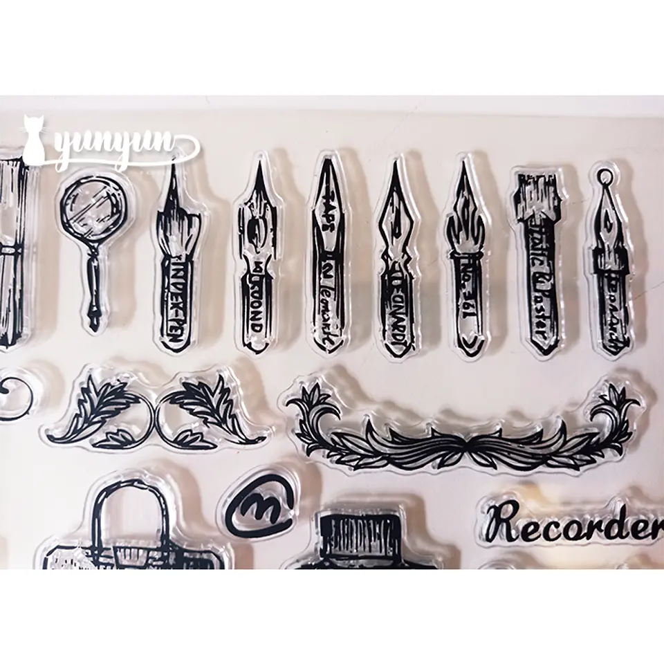 Sellos Silicona Escritura Vintage - 19 pzas 3