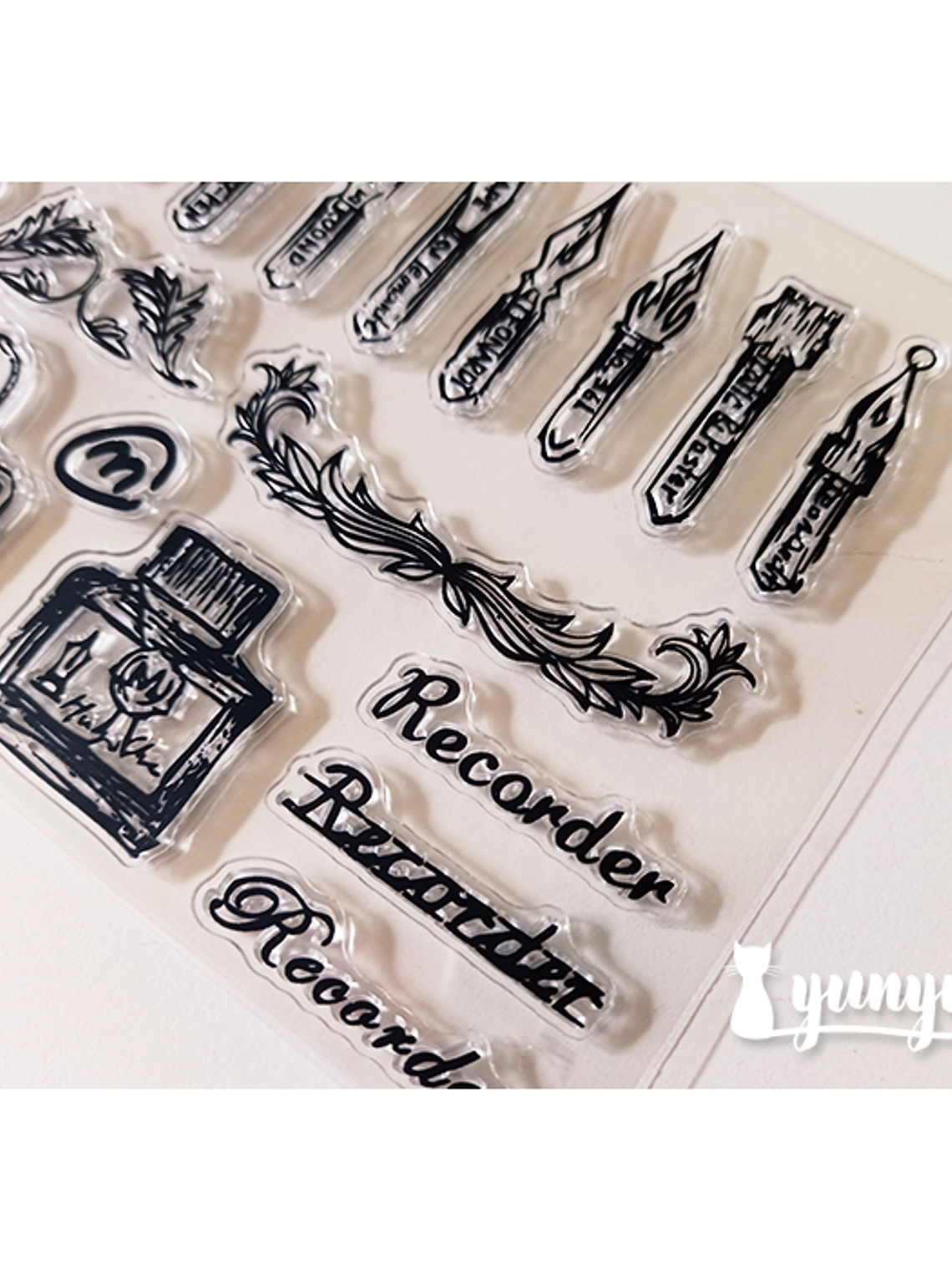 Sellos Silicona Escritura Vintage - 19 pzas 4