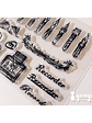 Sellos Silicona Escritura Vintage - 19 pzas - Miniatura 4