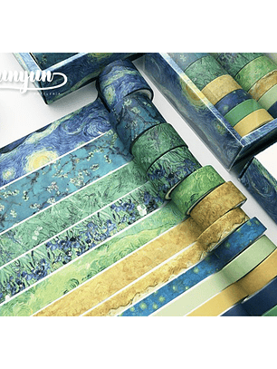 Set Washi Tapes Van Gogh - 12 pzas