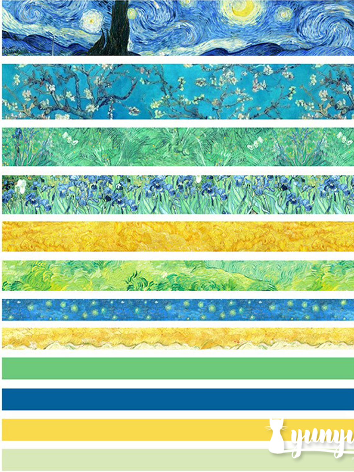 Set Washi Tapes Van Gogh - 12 pzas 2