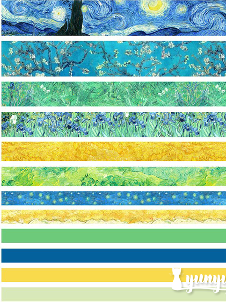 Set Washi Tapes Van Gogh - 12 pzas 2