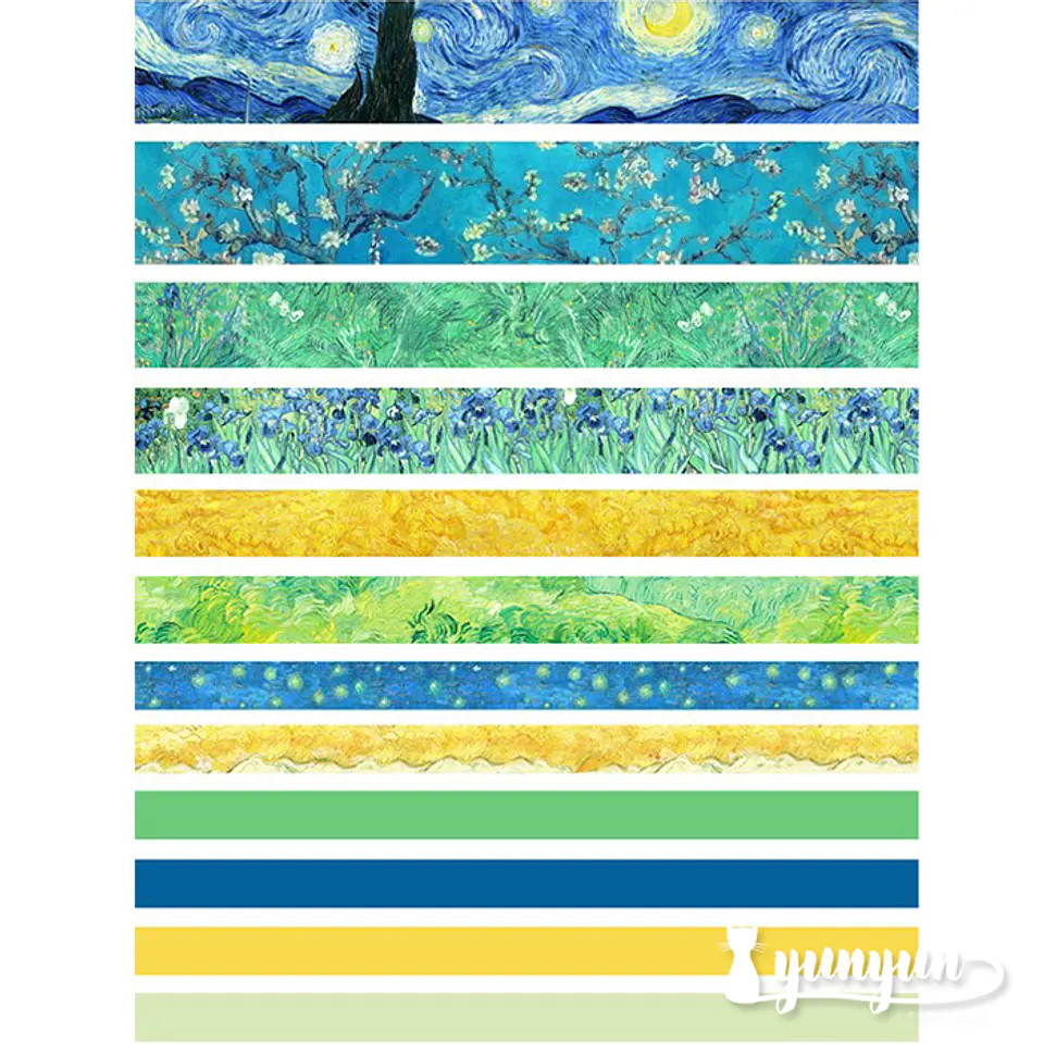 Set Washi Tapes Van Gogh - 12 pzas 2