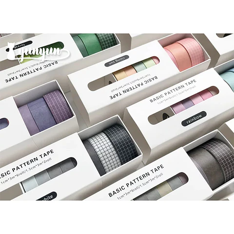 Set Washi Tapes Basic Pattern - 8 pzas