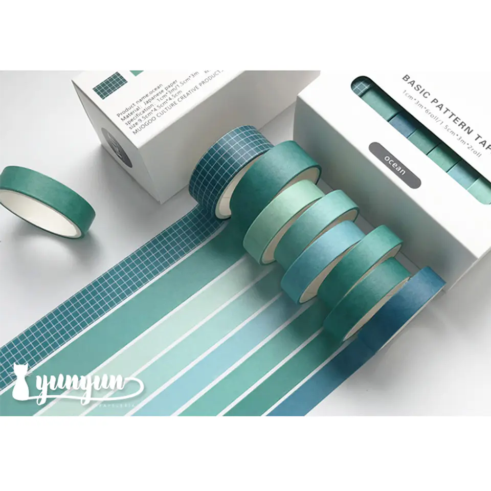 Set Washi Tapes Basic Pattern - 8 pzas 2