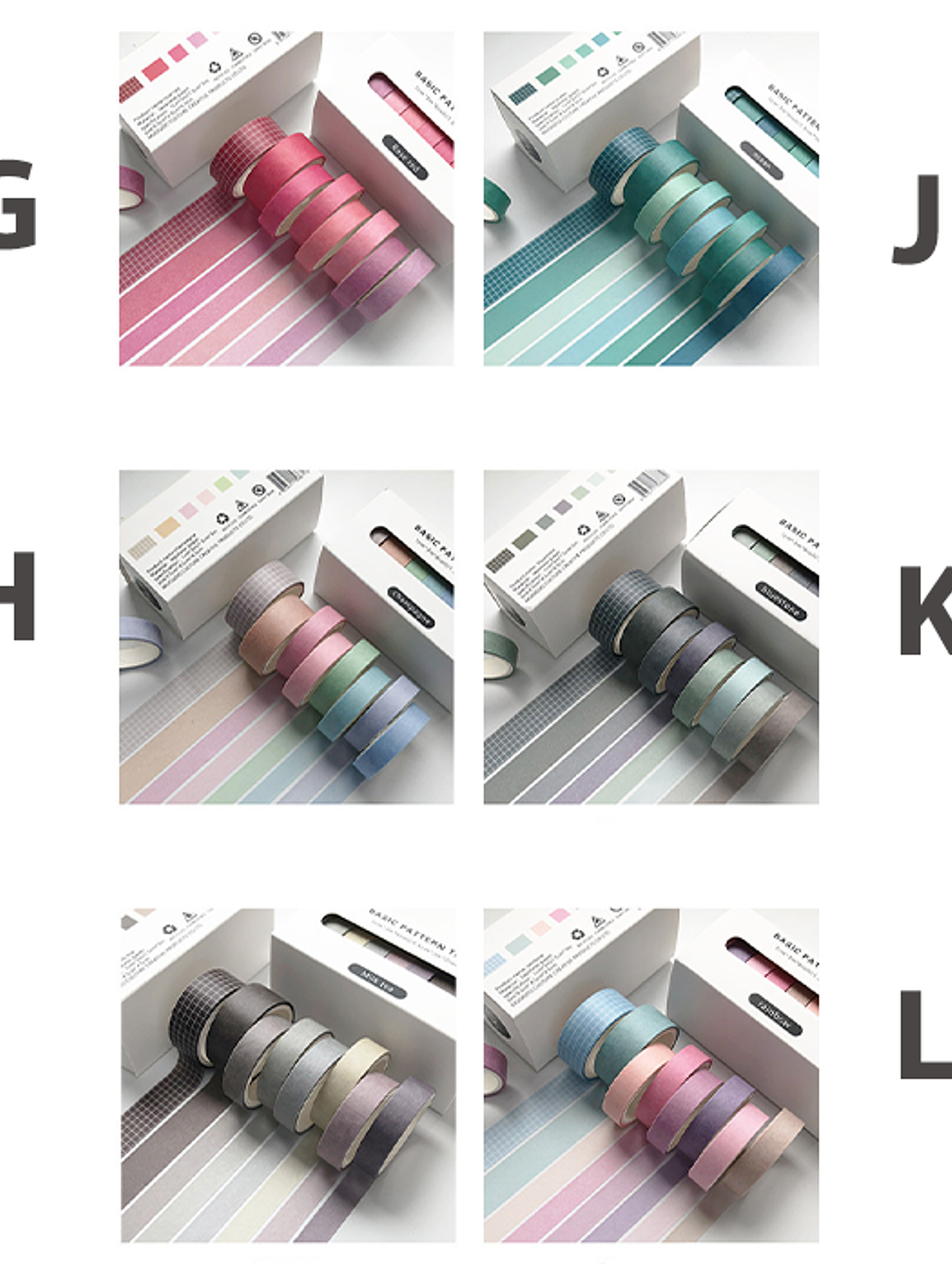 Set Washi Tapes Basic Pattern - 8 pzas 7