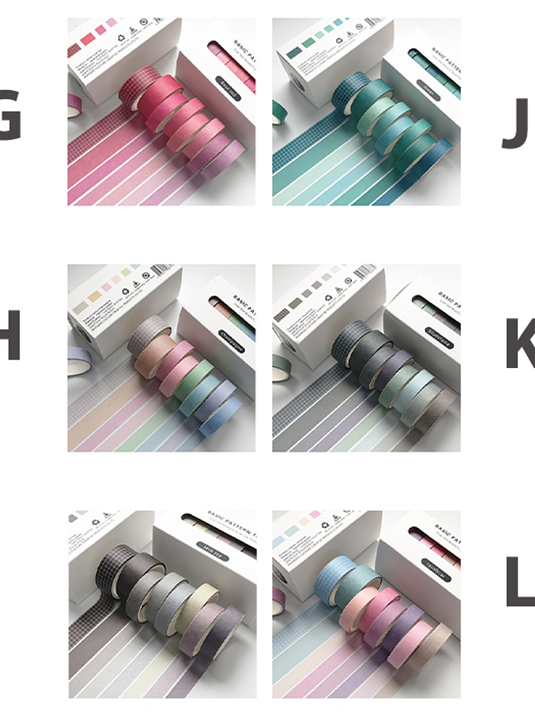Set Washi Tapes Basic Pattern - 8 pzas 7