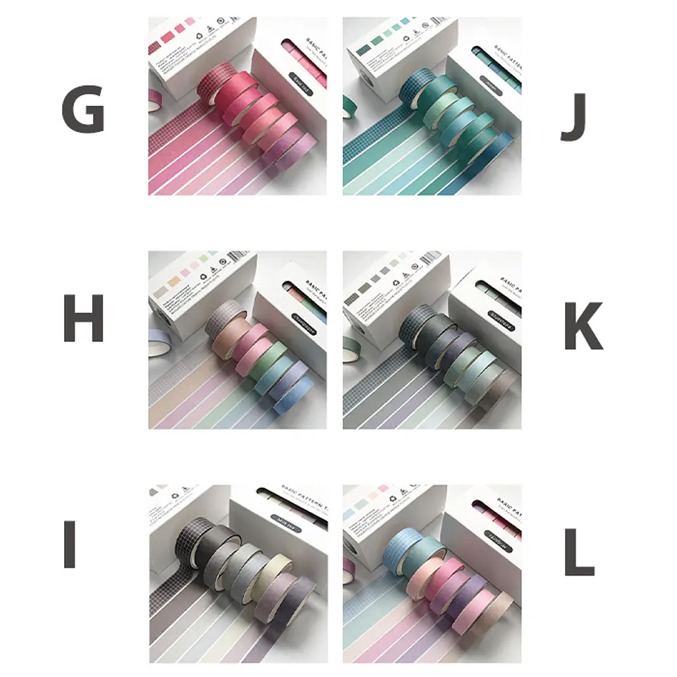 Set Washi Tapes Basic Pattern - 8 pzas 7