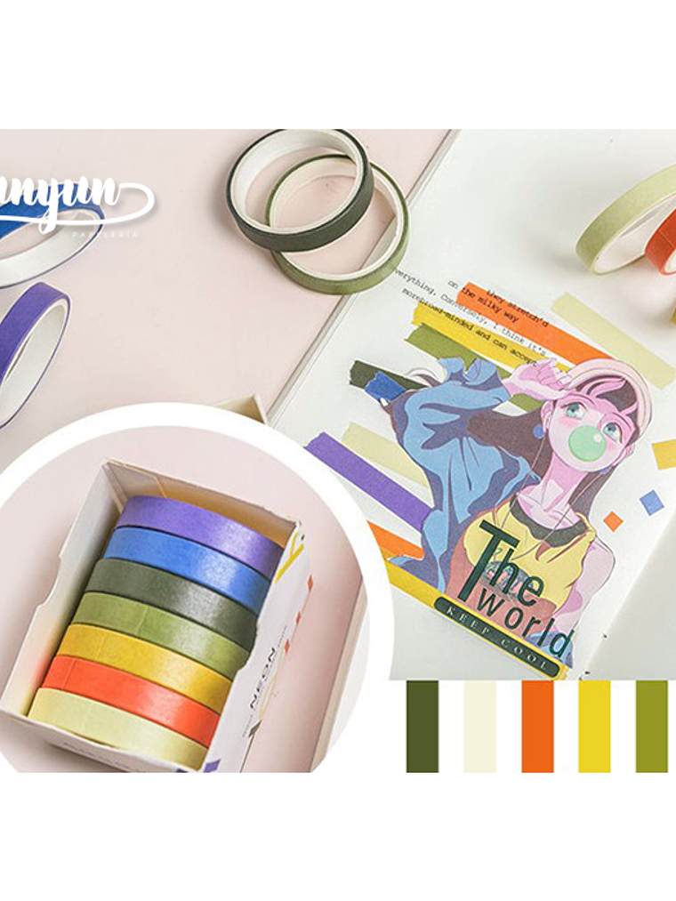 Washi tape Macaron II - 7 pzas 2