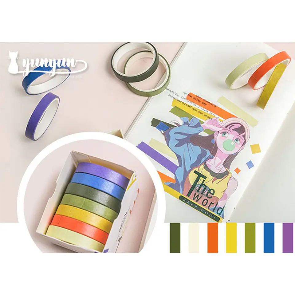 Washi tape Macaron II - 7 pzas 2
