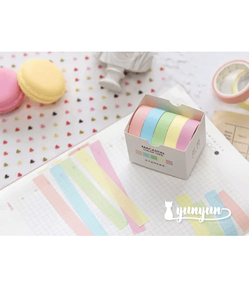 Washi Tapes Macaron I - 5 pzas