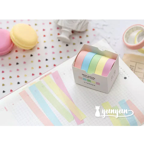 Washi Tapes Macaron I - 5 pzas