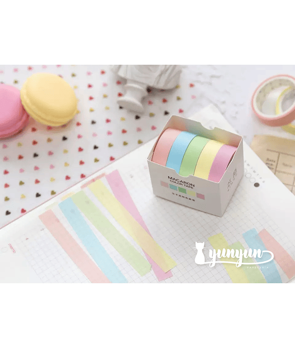 Washi Tapes Macaron I - 5 pzas