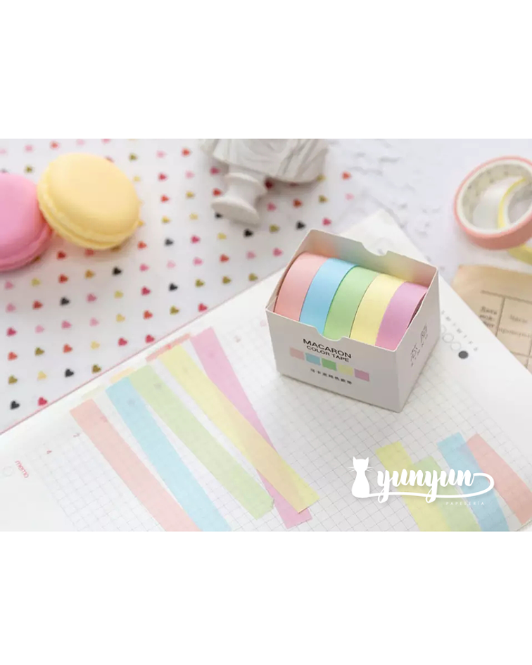 Washi Tapes Macaron I - 5 pzas