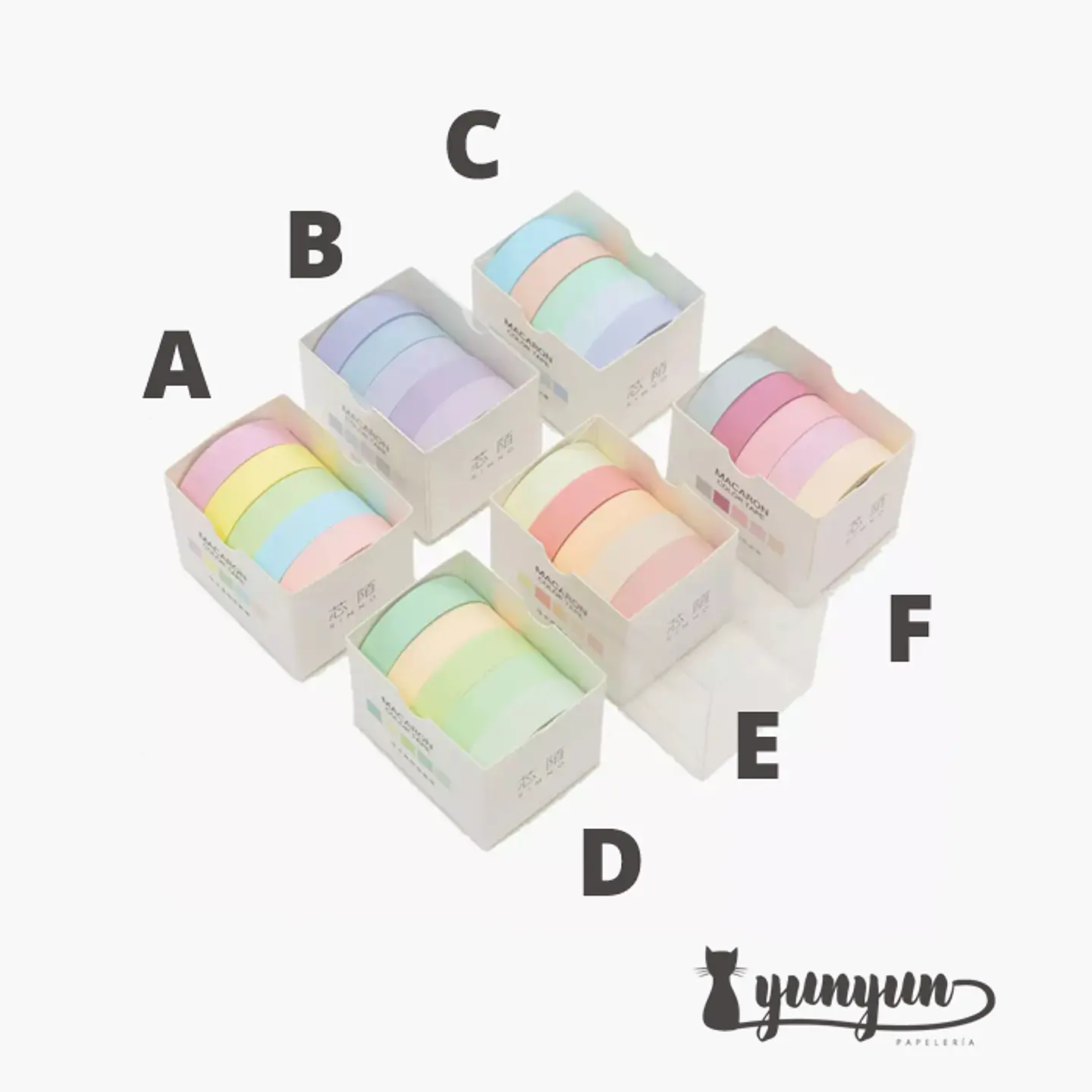 Washi Tapes Macaron I - 5 pzas 2