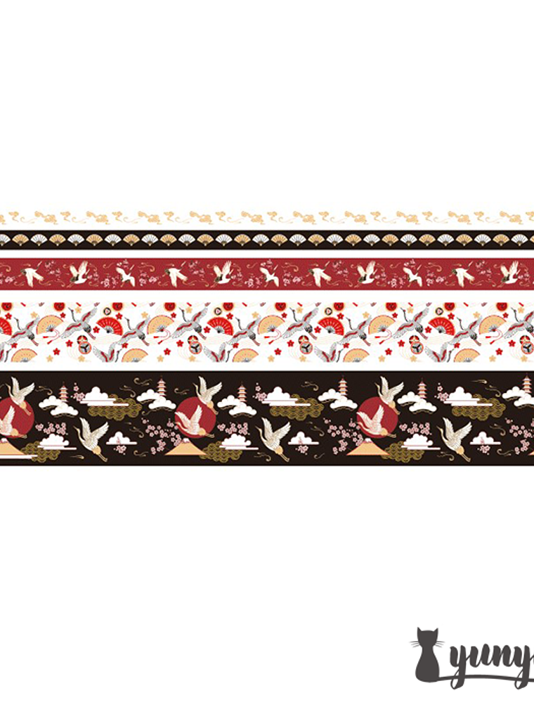 Box Washi Tapes Oriental Foil - 5 pzas 5