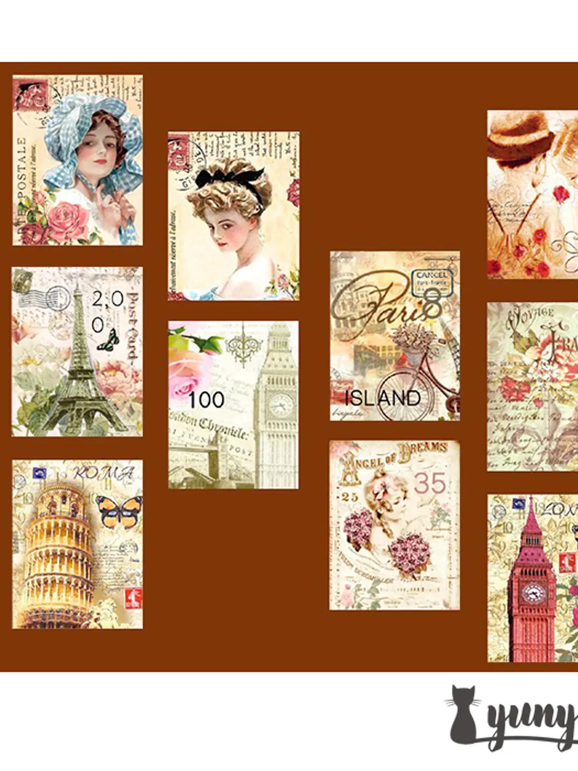 Washi Tapes Estampillas Vintage I 12