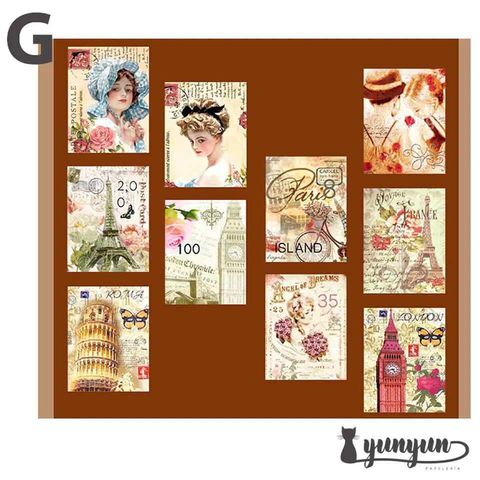 Washi Tapes Estampillas Vintage I 12