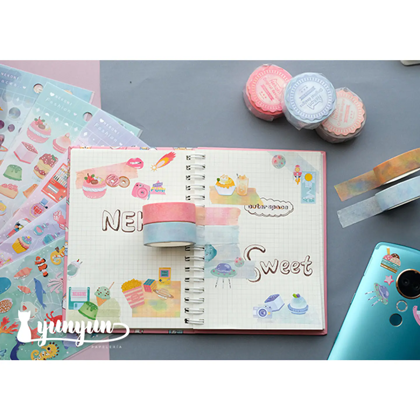 Washi Tapes Acuarela - 1,5cm 3
