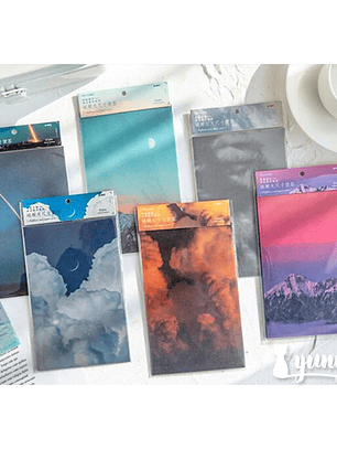 Set Papeles Mantequilla Paisajes - 15 pzas 