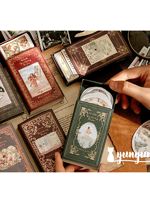 Caja Stickers Ilustraciones Vintage - 60 pzas