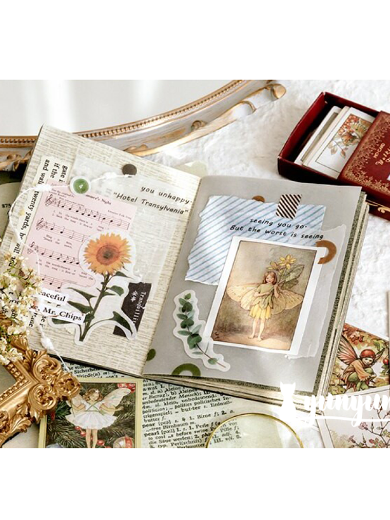 Caja Stickers Ilustraciones Vintage - 60 pzas 2