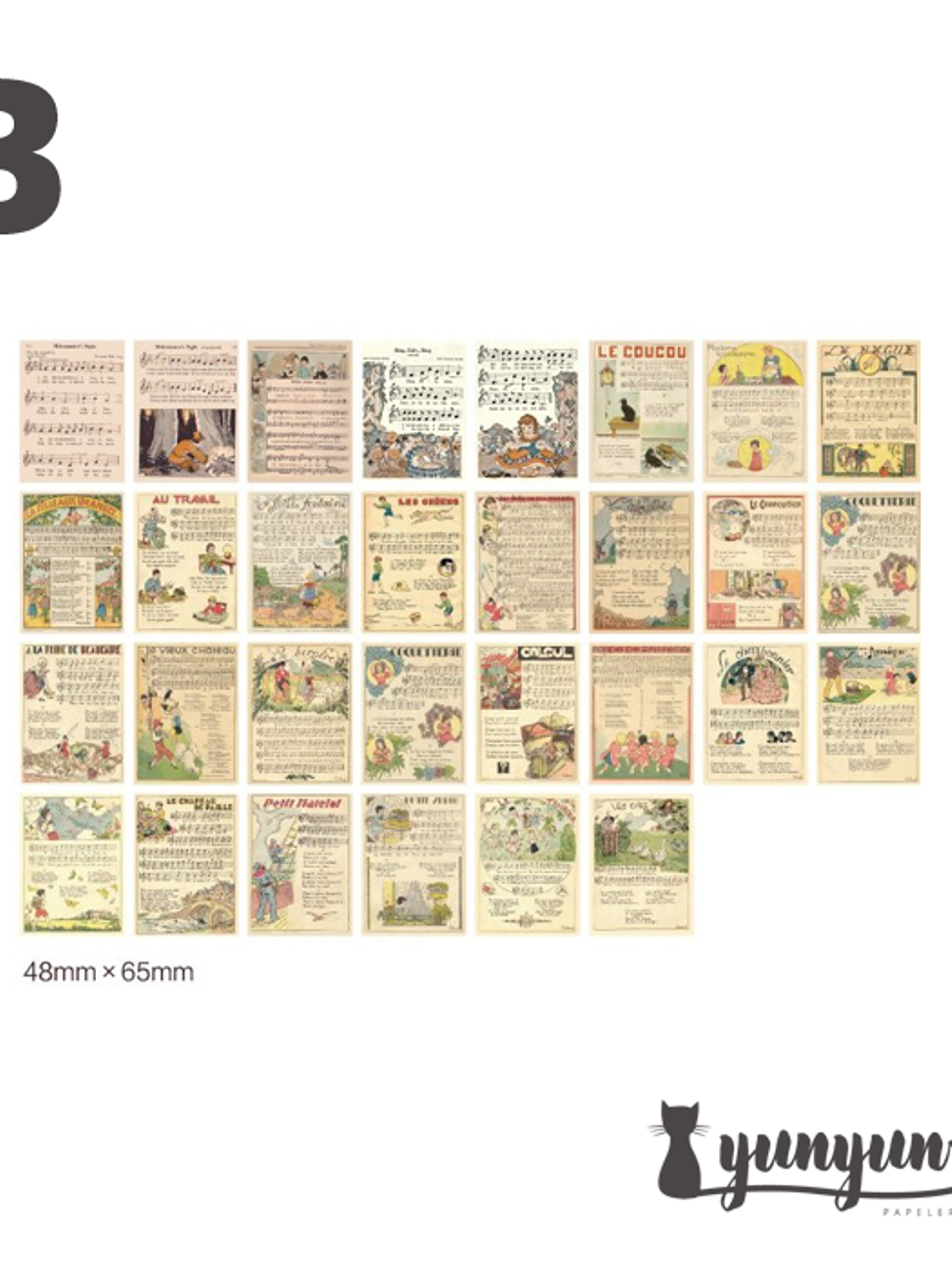 Caja Stickers Ilustraciones Vintage - 60 pzas 4