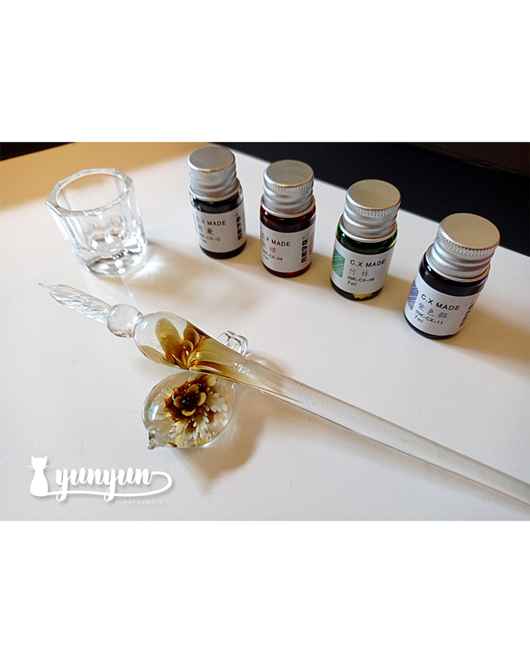 Kit Glass Dip Pen - 4 Tintas