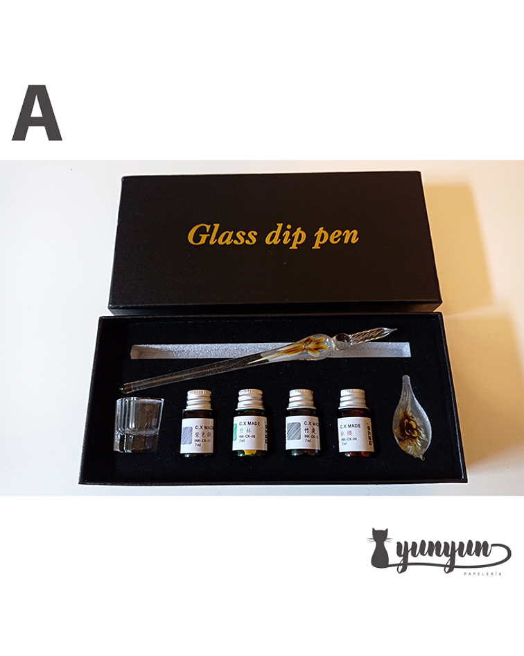 Kit Glass Dip Pen - 4 Tintas