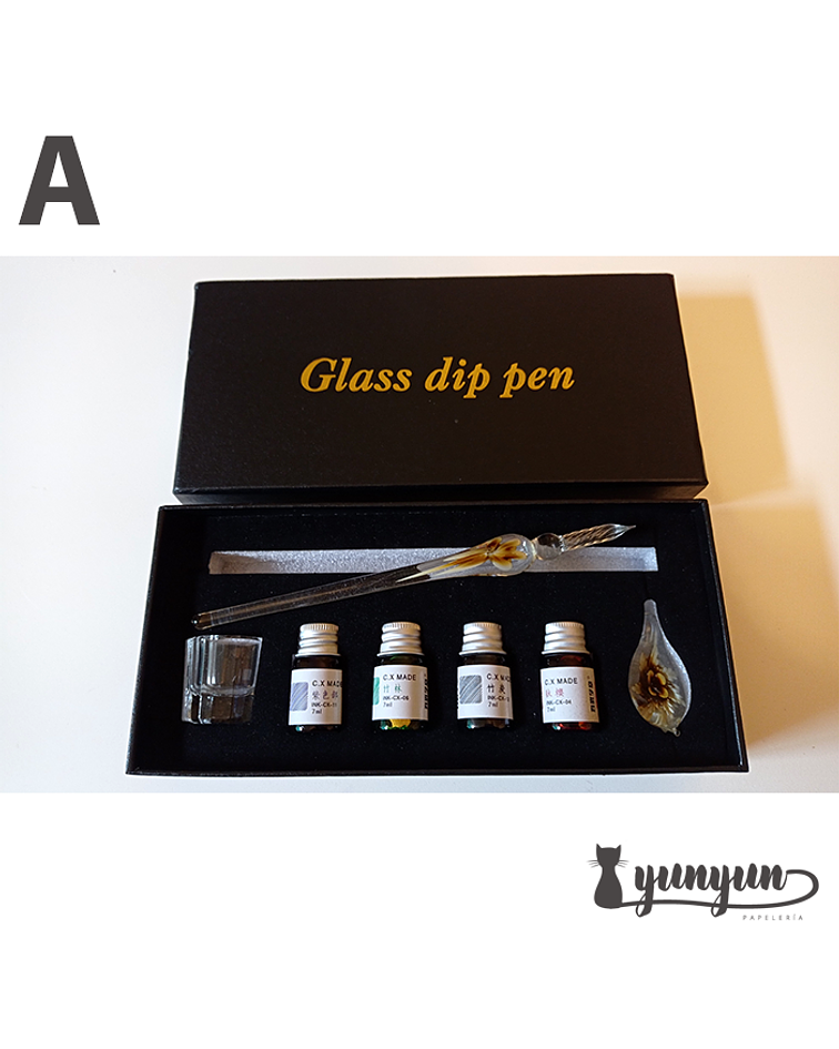 Kit Glass Dip Pen 4 Tintas