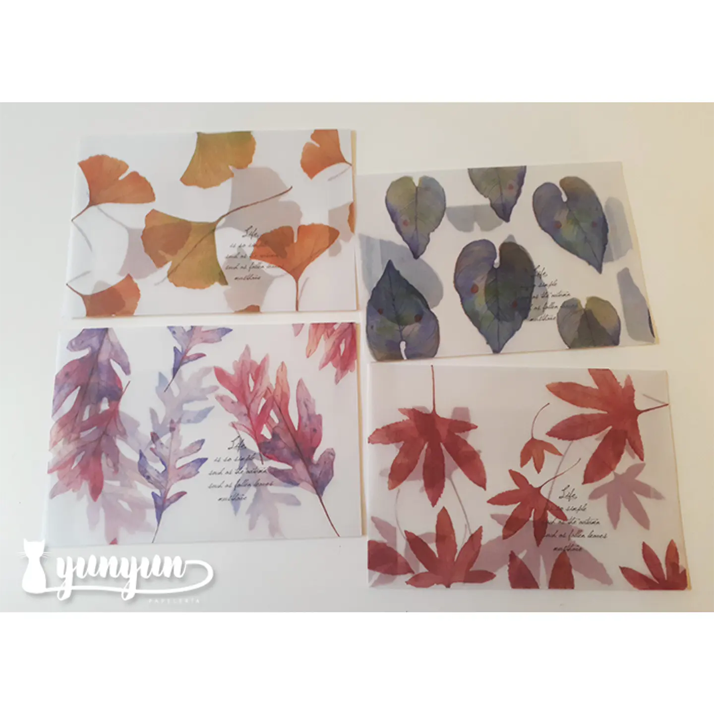 Sobres Otoño Papel Diamente 12 pzas - 16cm 1