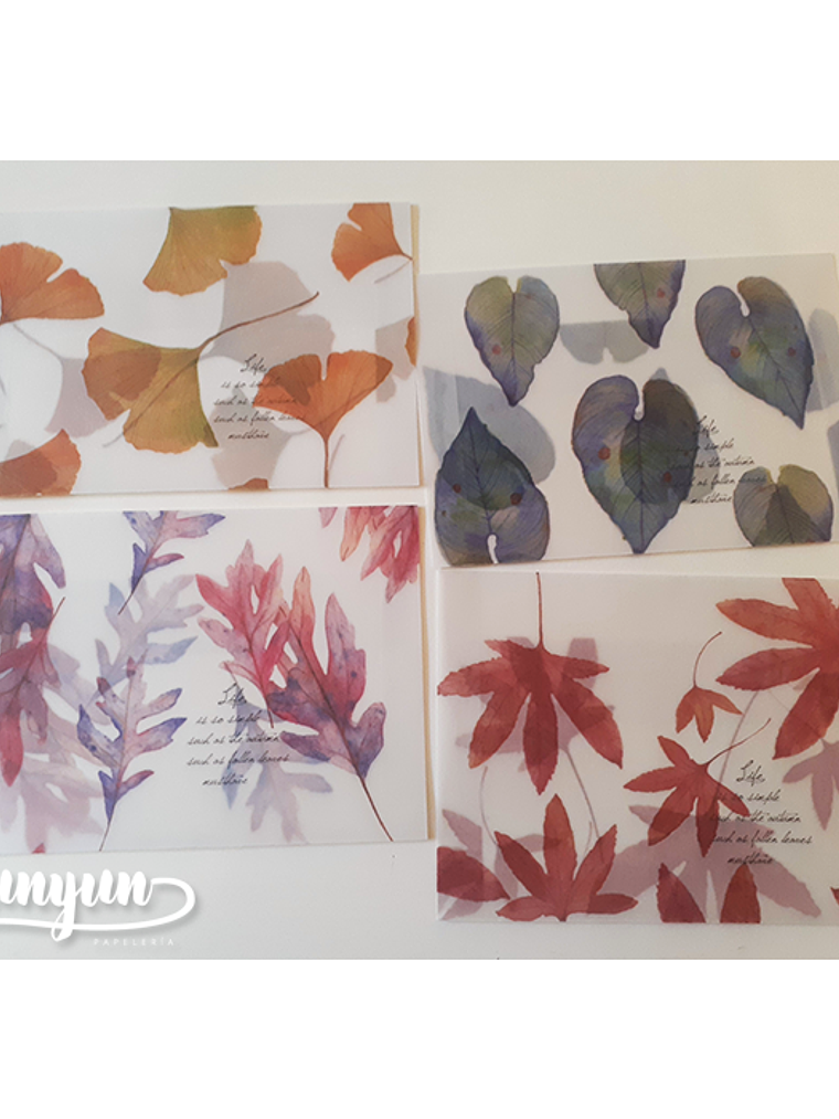 Sobres Otoño Papel Diamente 12 pzas - 16cm 1