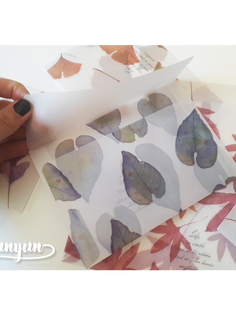 Sobres Otoño Papel Diamente 12 pzas - 16cm 2