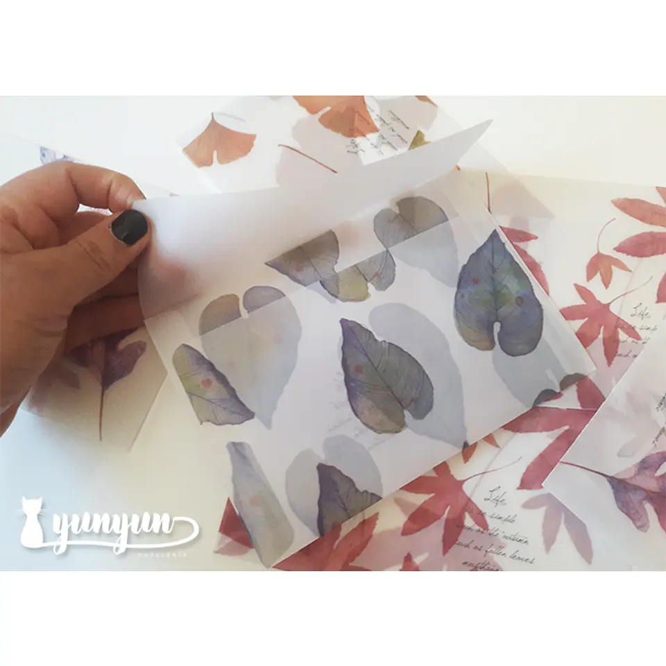 Sobres Otoño Papel Diamente 12 pzas - 16cm 2