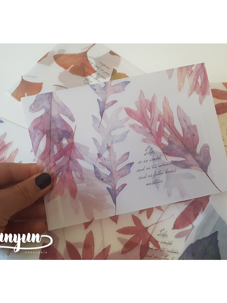 Sobres Otoño Papel Diamente 12 pzas - 16cm 6