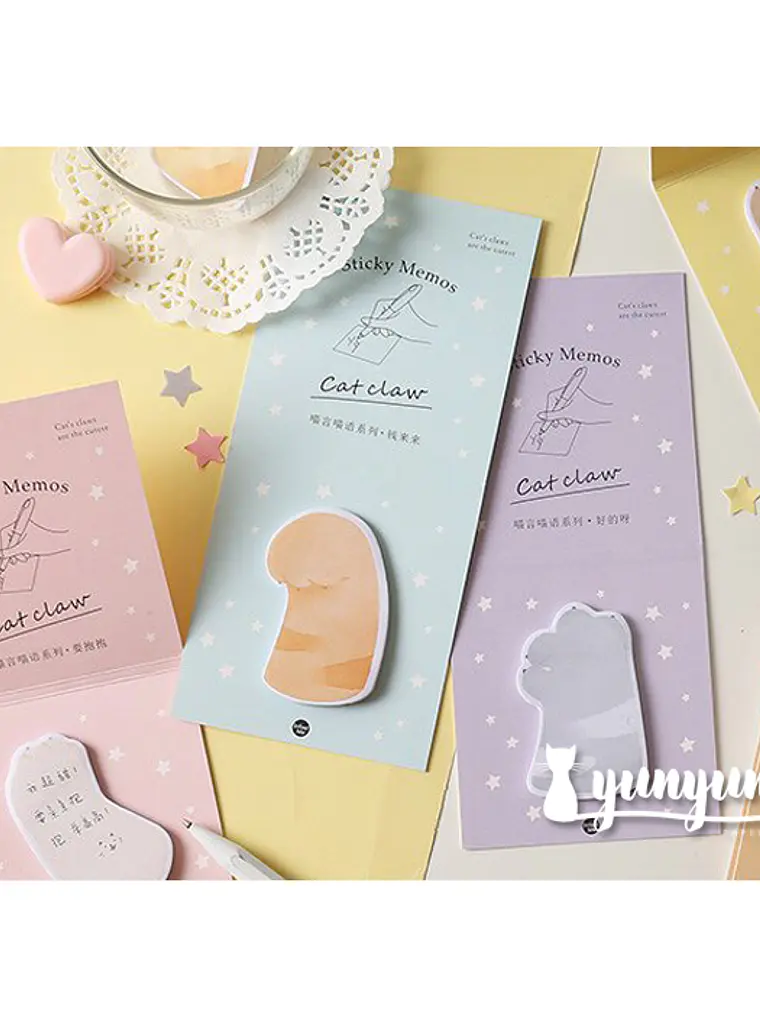 Notas Adhesivas Patitas de Gato - 30 pzas 1