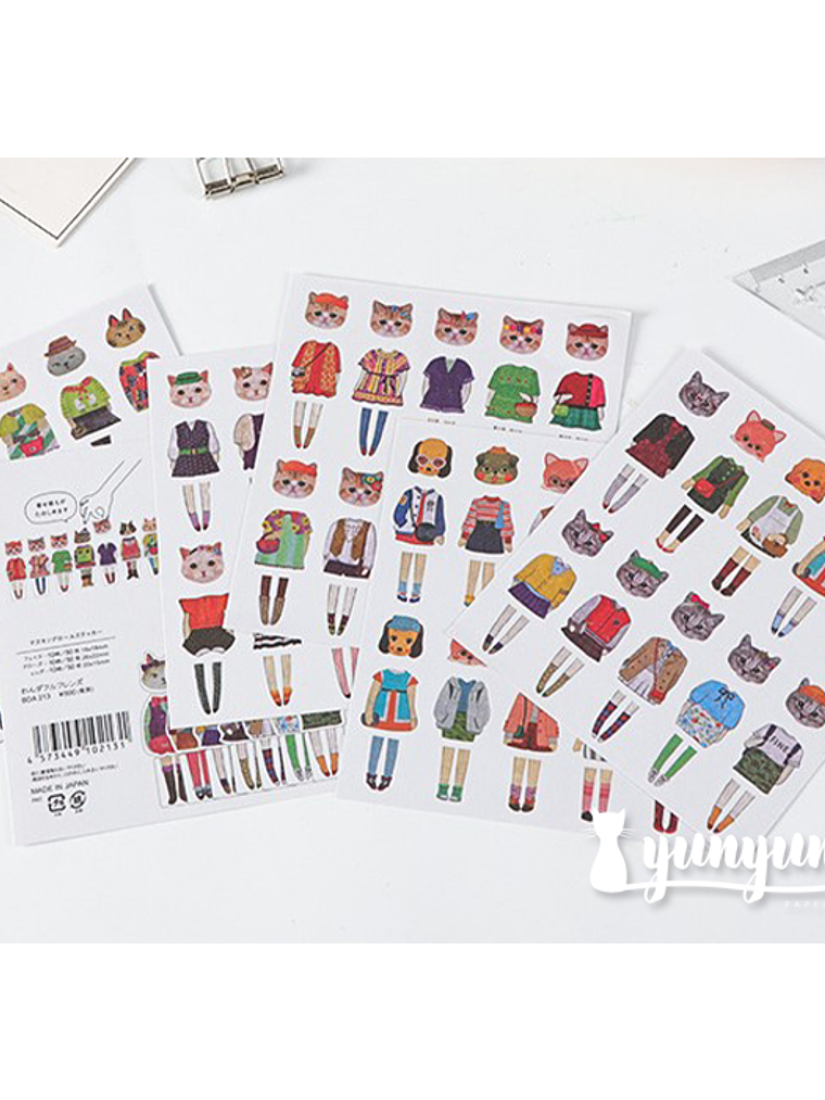 Stickers Animal Fashion - 5 láminas 2