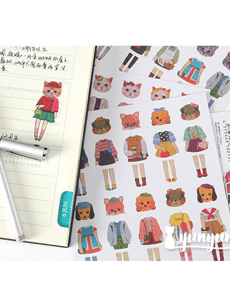 Stickers Animal Fashion - 5 láminas 3