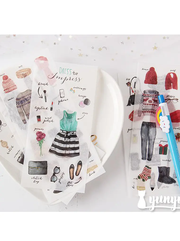 Stickers Fashion - 6 láminas 1