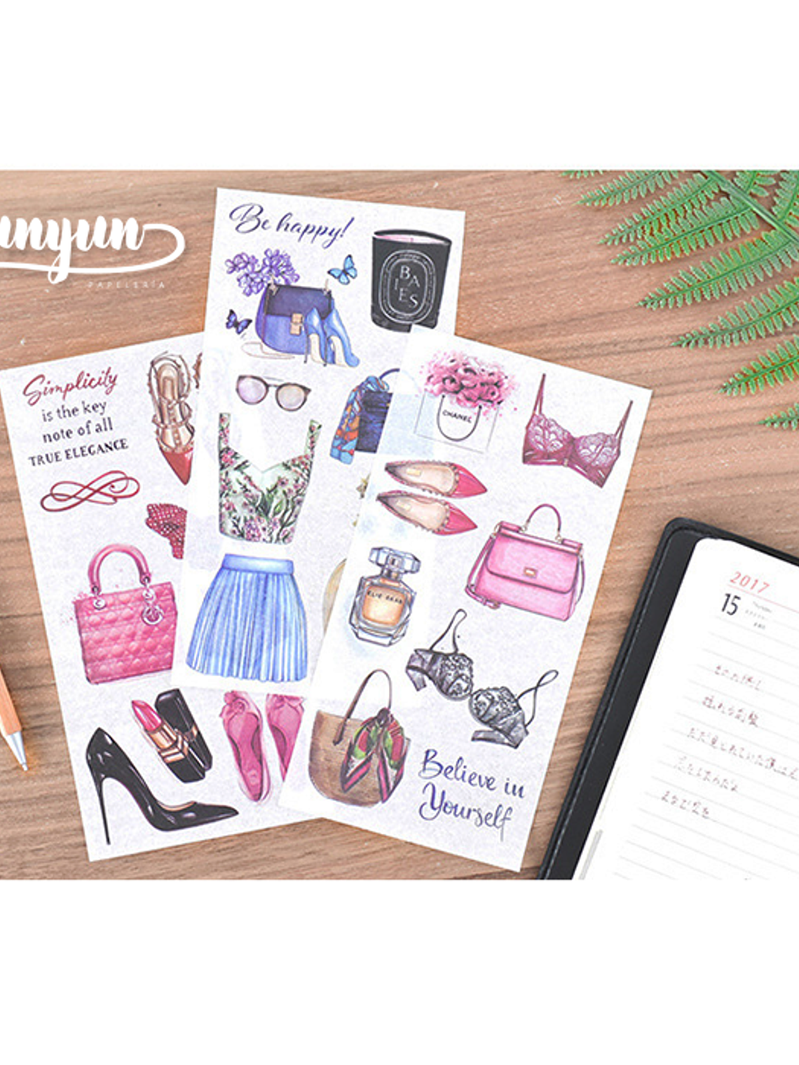 Stickers Fashion II - 3 láminas 1