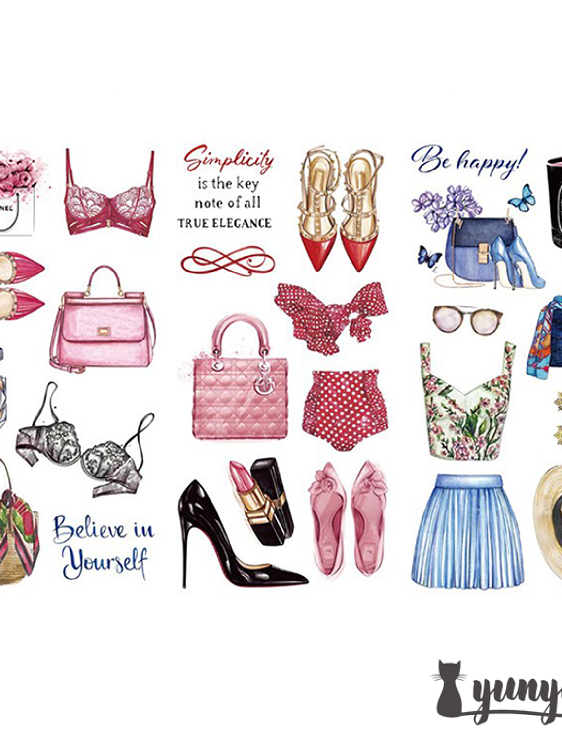 Stickers Fashion II - 3 láminas 2