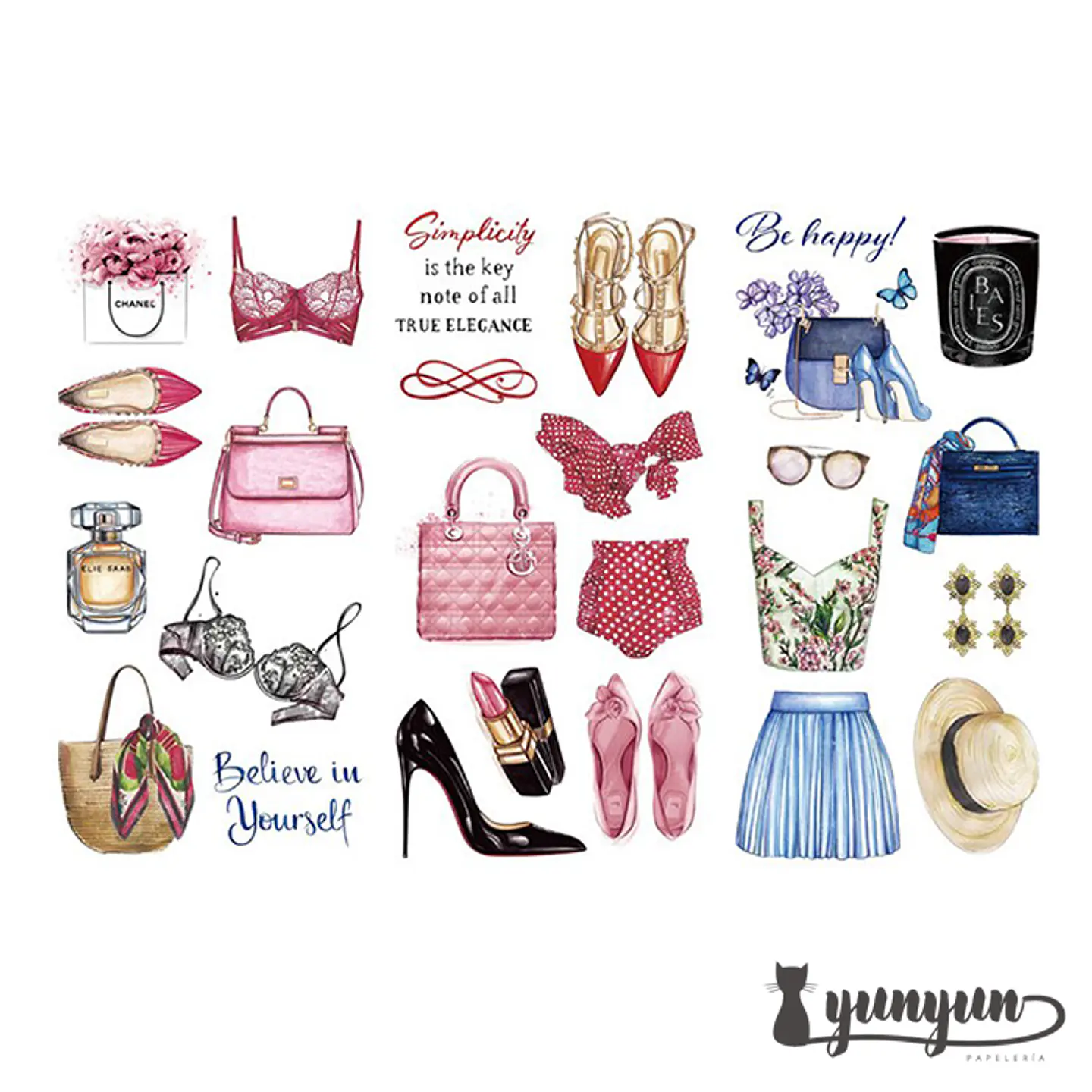 Stickers Fashion II - 3 láminas 2