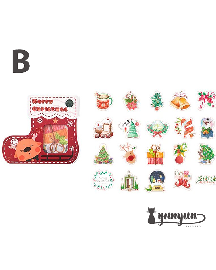 Stickers Merry Christmas - 40 pzas 