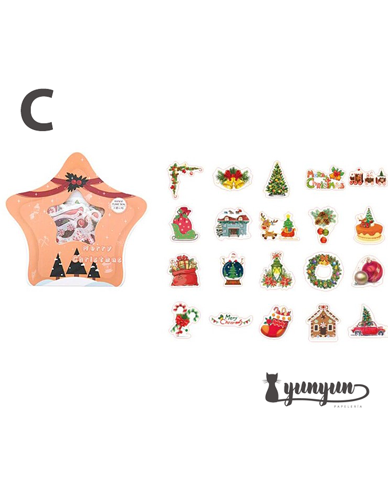 Stickers Merry Christmas - 40 pzas 