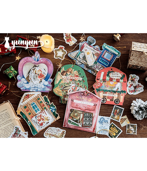 Stickers Golden Christmas - 40 pzas