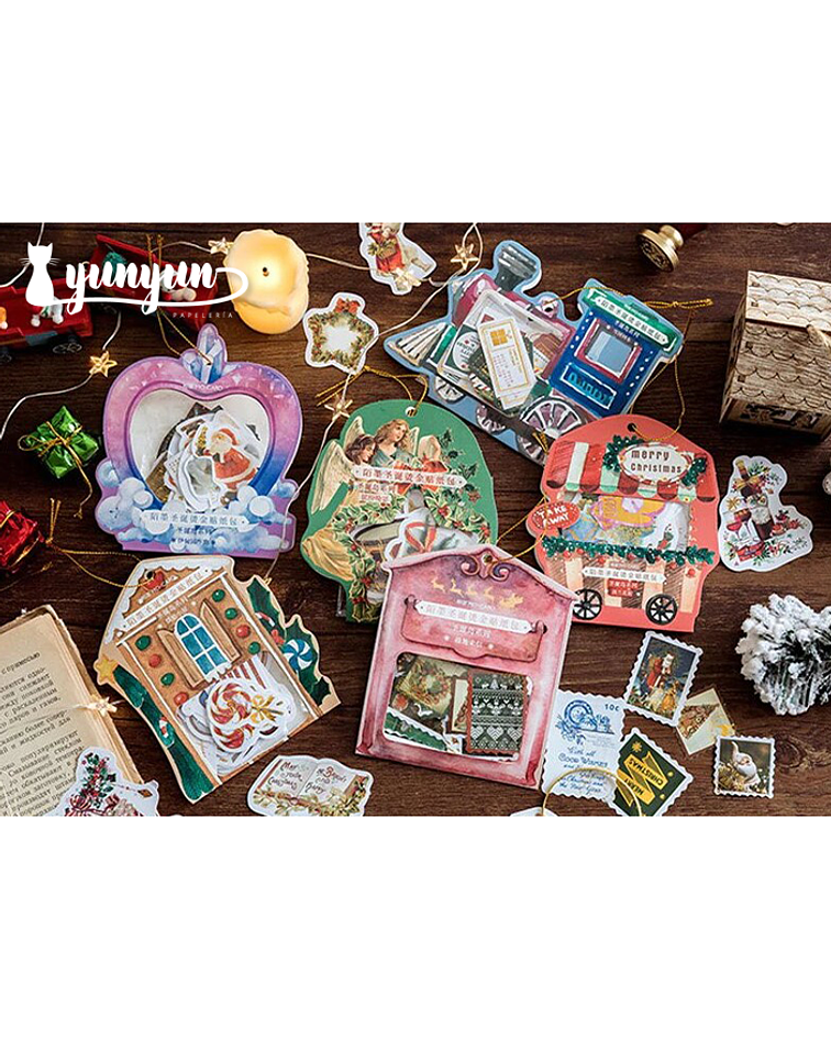 Stickers Golden Christmas - 40 pzas