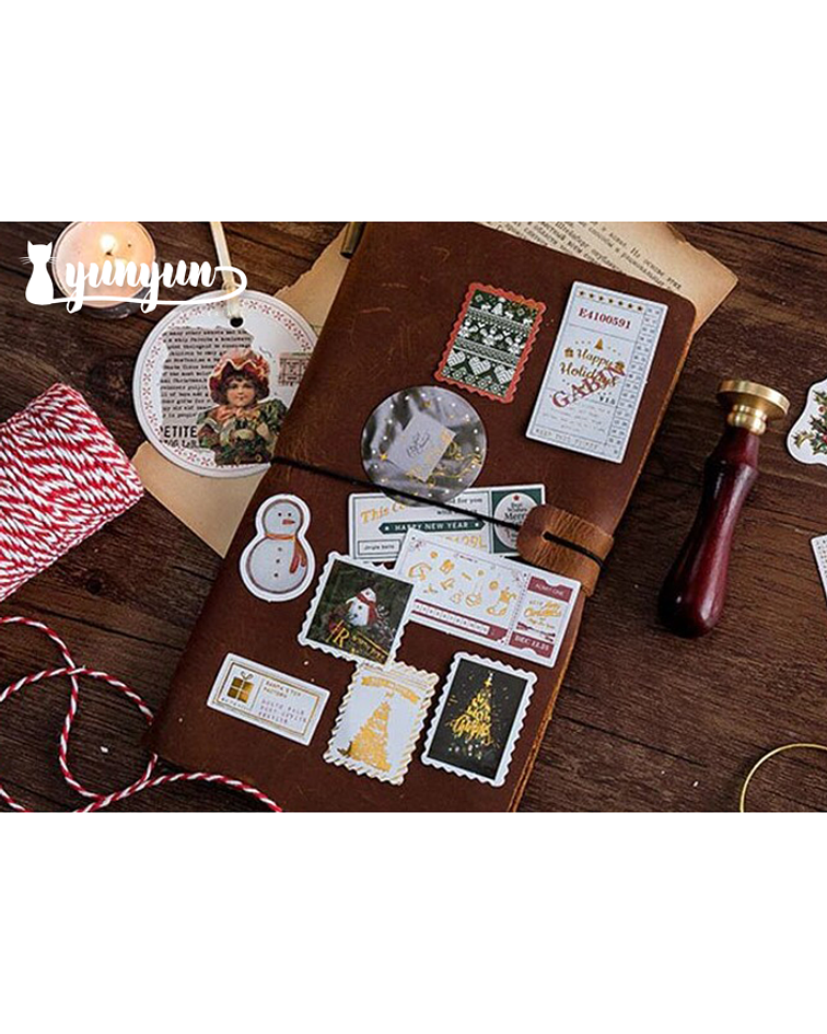 Stickers Golden Christmas - 40 pzas