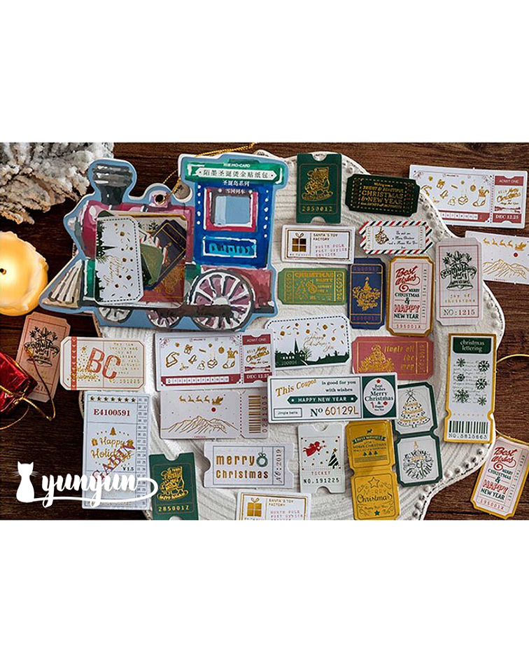 Stickers Golden Christmas - 40 pzas