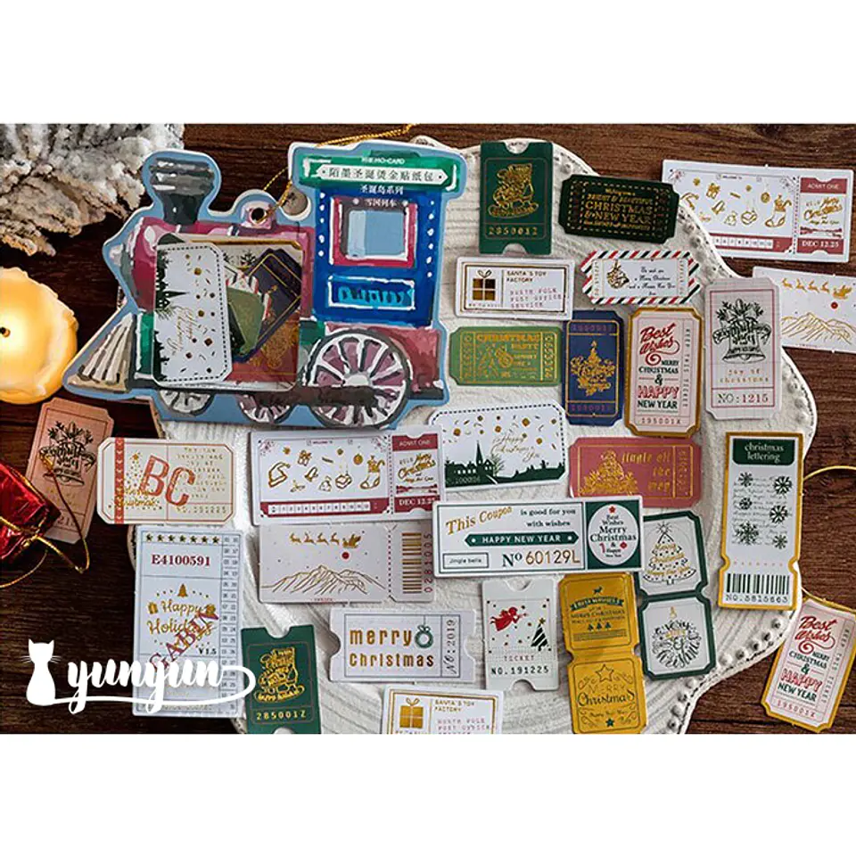 Stickers Golden Christmas - 40 pzas 3