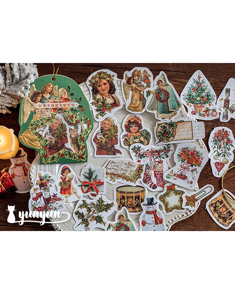 Stickers Golden Christmas - 40 pzas